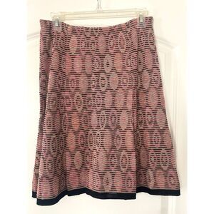M Missoni Knee Length Zigzag Knit Skirt in Pink Sz 42 IT/US 6 - Made in Italy